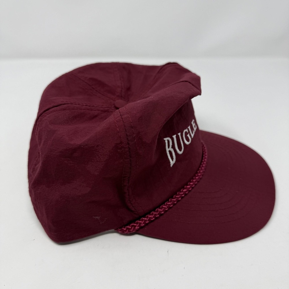 Vintage Bugle Boy Baseball Hat Cap Strap Back Burgundy Red Rope Mens One Size - Picture 4 of 6
